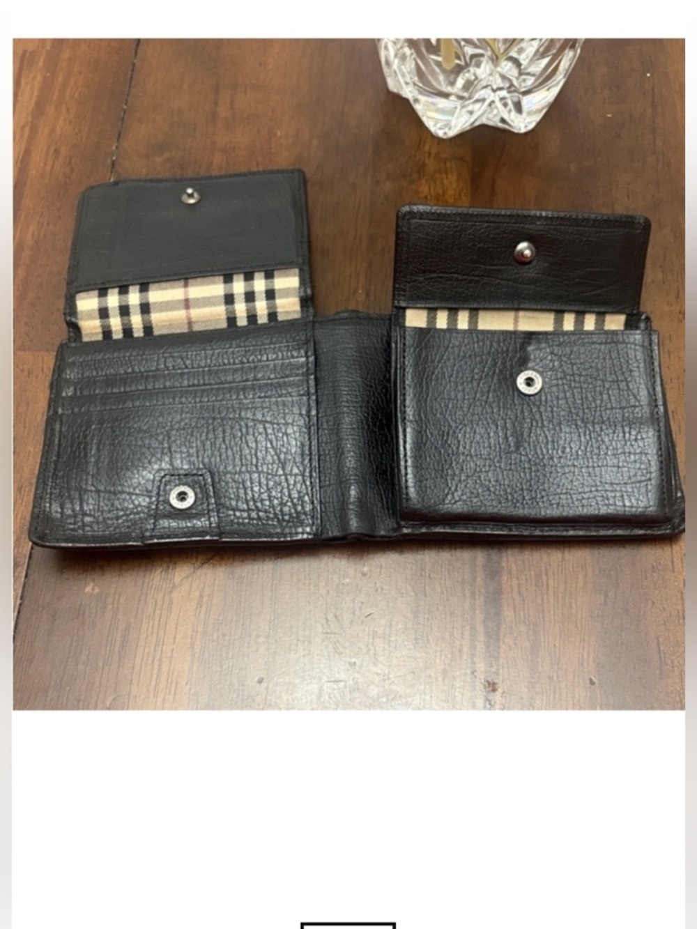 Burberry Black Calfskin Bifold Novacheck Wallet